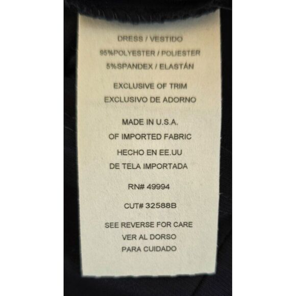 2-Piece Navy Dress  Gold Paisley Jacket - Size 8 - Made In USA elegant classic - Picture 11 of 16